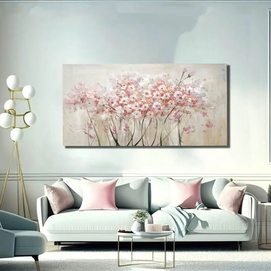 Floral Oil Painting Canvas Wall Art Modern Botanical Decor