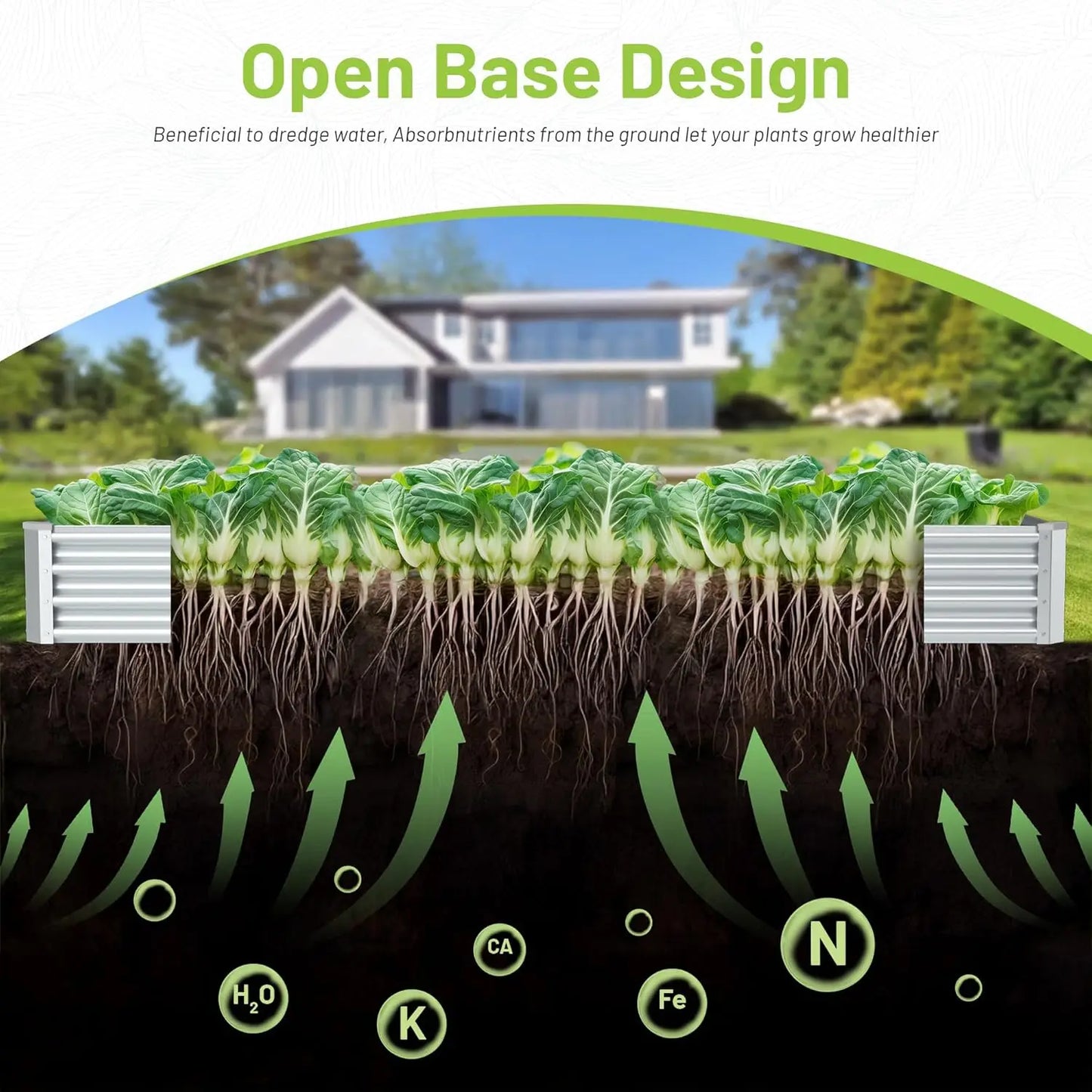 2-Pack Galvanized Steel Raised Garden Beds, 8ft x 2ft x 1ft Outdoor Planter Boxes for Vegetables and Flowers
