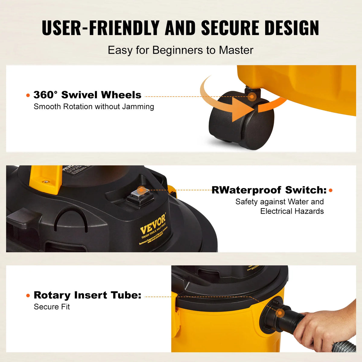 SUCCEBUY 5 Gallon Wet Dry Shop Vacuum With Blower