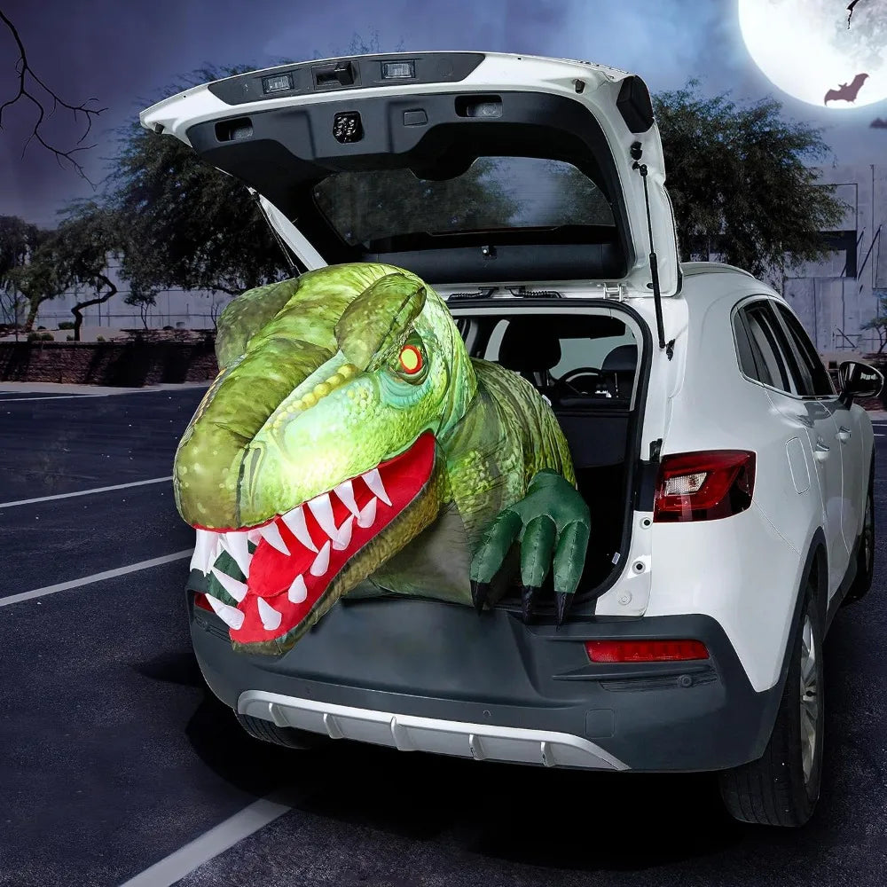 Animated Halloween Inflatable Dinosaur With LED Lights For Yard Decor