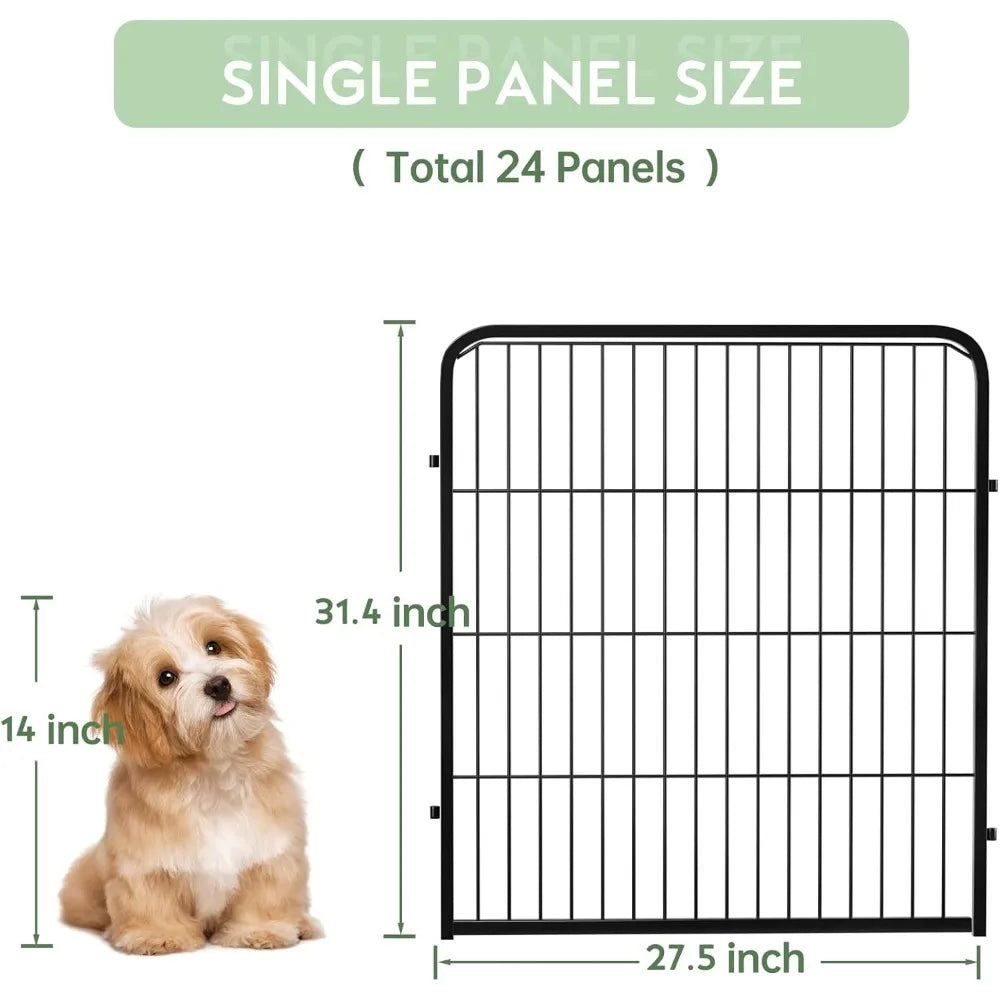 DAFIFY Outdoor Garden Fence With Gate Heavy Duty Iron Fencing