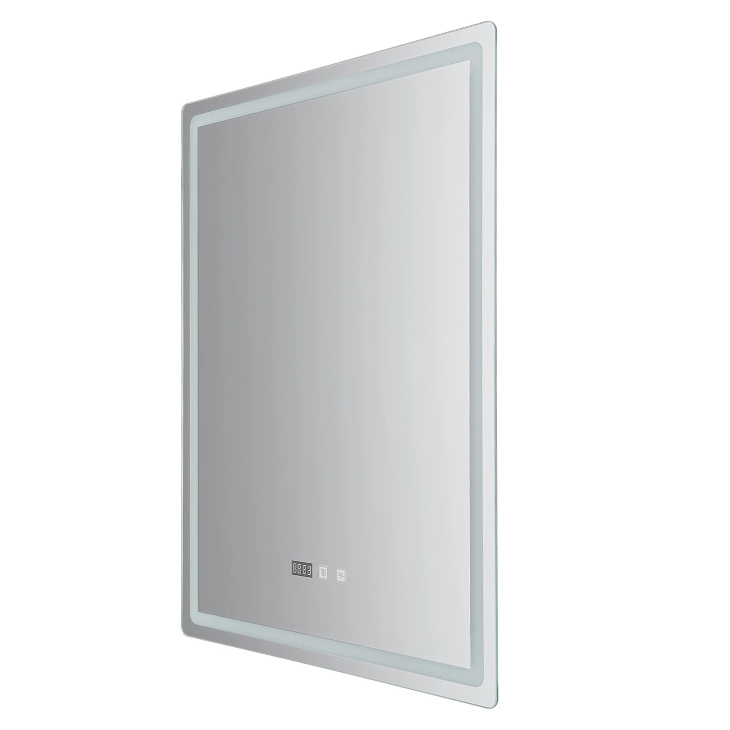 Led Wall Mounted Bathroom Mirror With Anti Fog Time Display