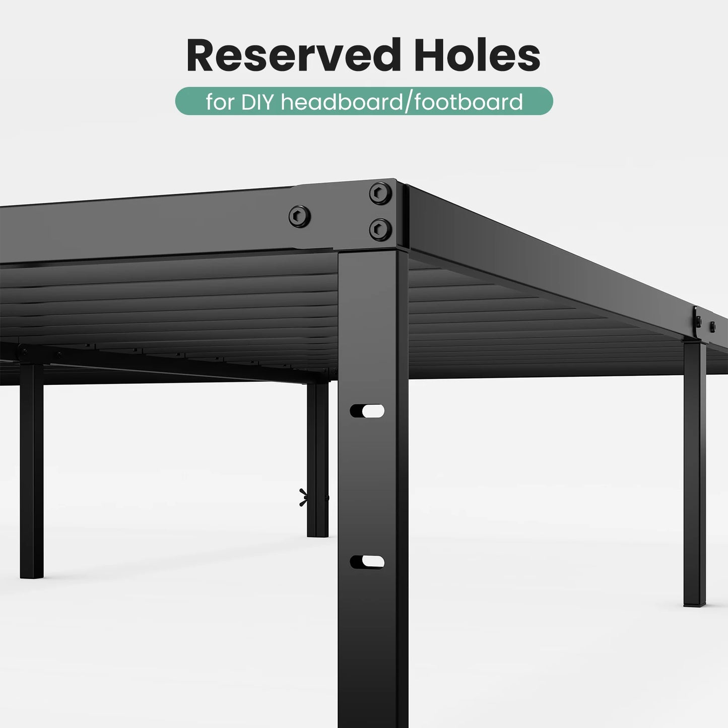 JHK Basic Metal Platform Bed Frame Sturdy Steel Construction