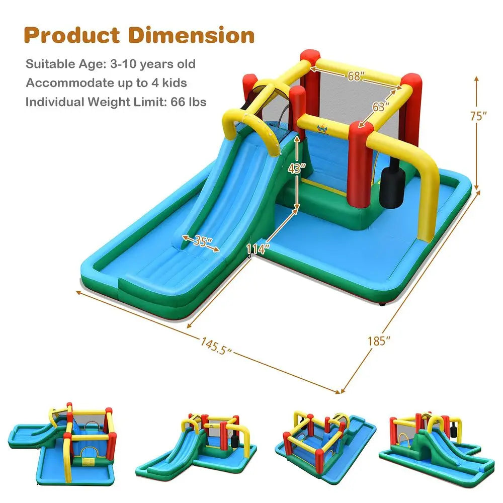 YTYIN Inflatable Water Slide Park Wet Dry Combo Bounce House