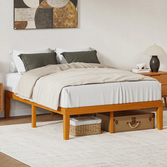 JHK Solid Wood Bed Frame With Sturdy Slat Support 500Lb