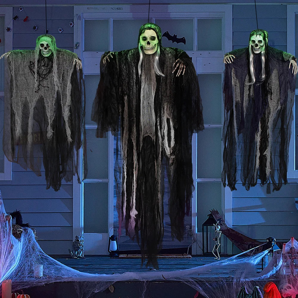 Hanging Grim Reaper Skeleton Ghosts For Halloween Outdoor Decorations