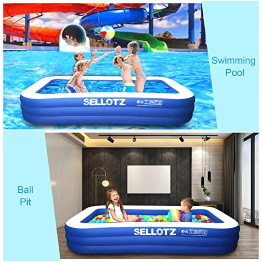 Inflatable Family Pool For Backyard Outdoor Use Oversized Adults