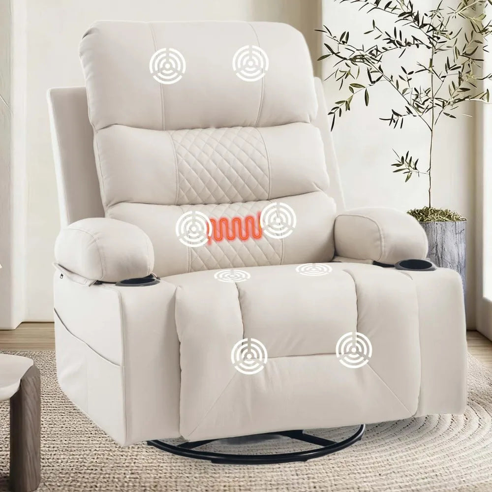XIAOLANG Rocker Recliner Chair With Heat Massage Cup Holder