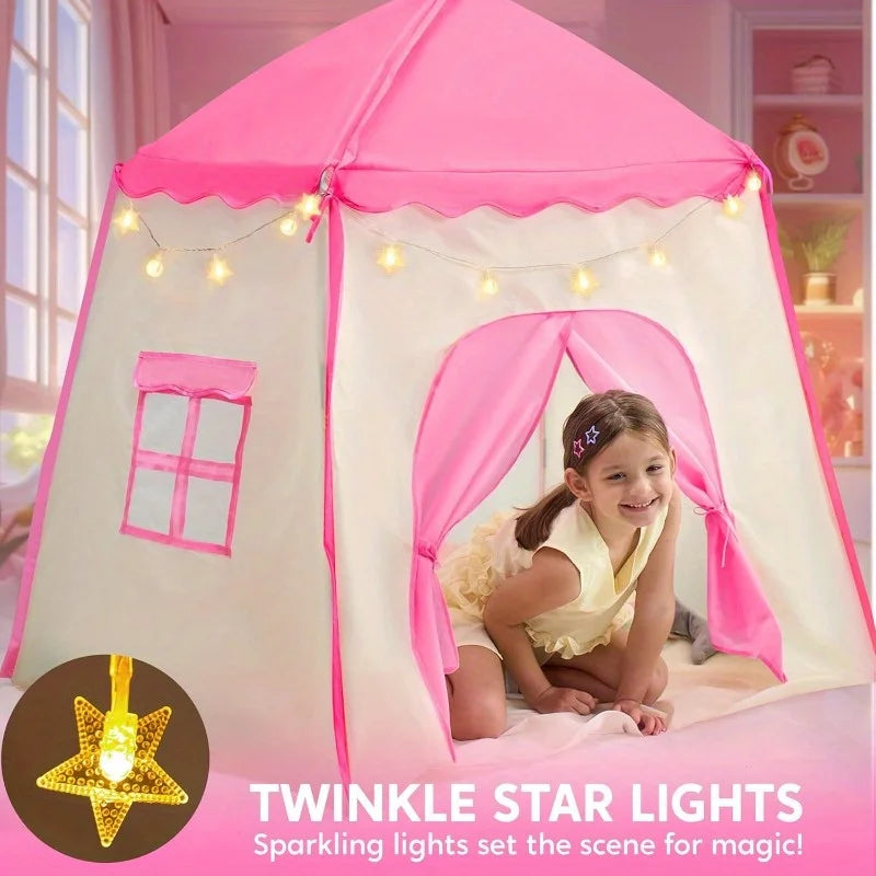 Joyfy Princess Tent With LED Star Lights For Kids