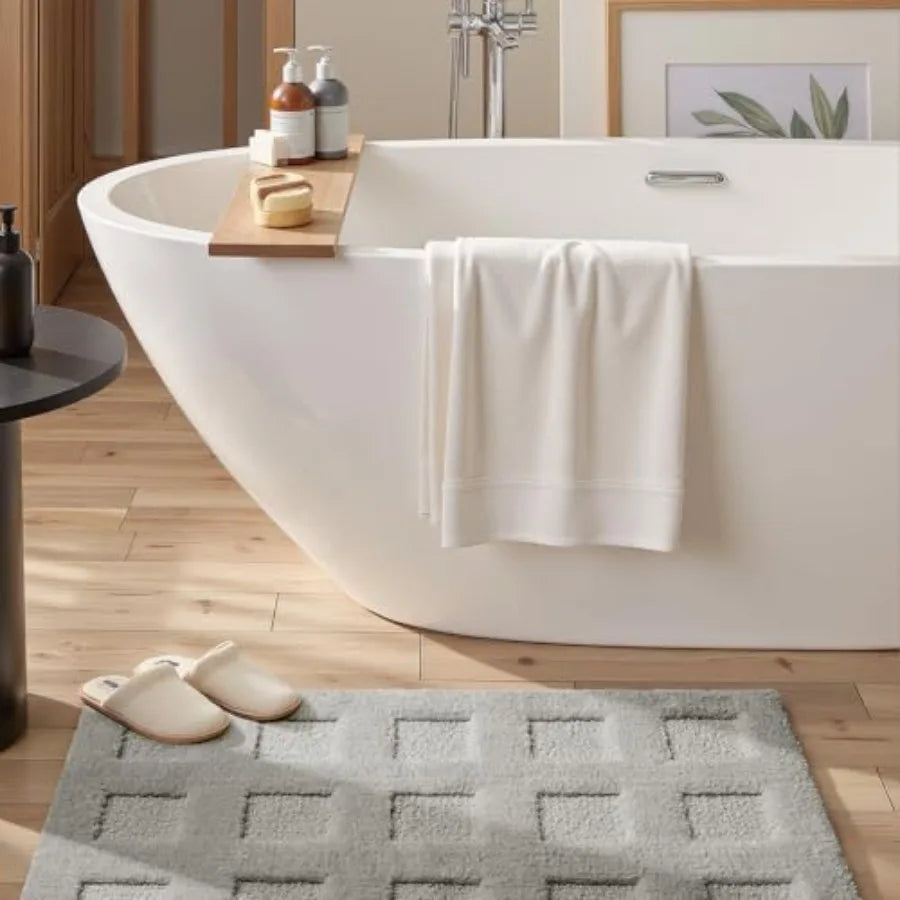 Non Slip Washable Plush Shaggy Bath Mat Soft Water Absorbent