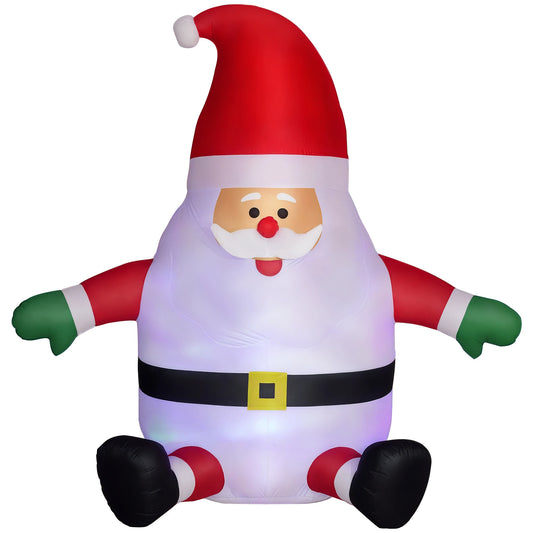 Christmas Inflatable Santa Claus With Rotating Light For Gardens
