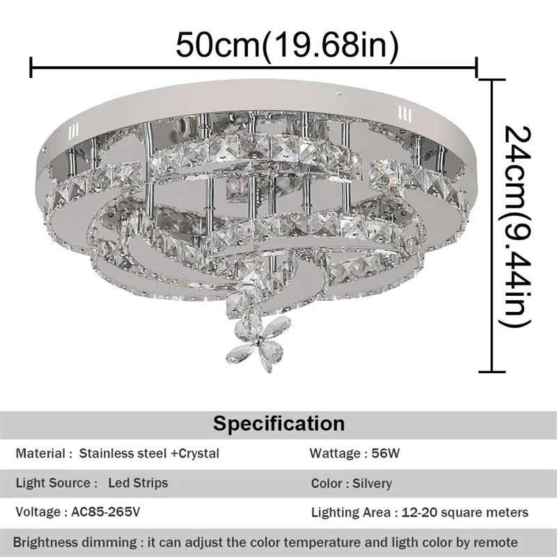 GreeLustr Crystal Led Ceiling Chandelier For Living And Dining Rooms