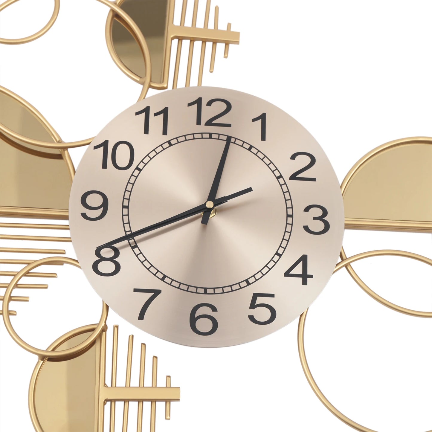 Creative Modern Metal Wall Clock Silent Battery Operated Minimalist
