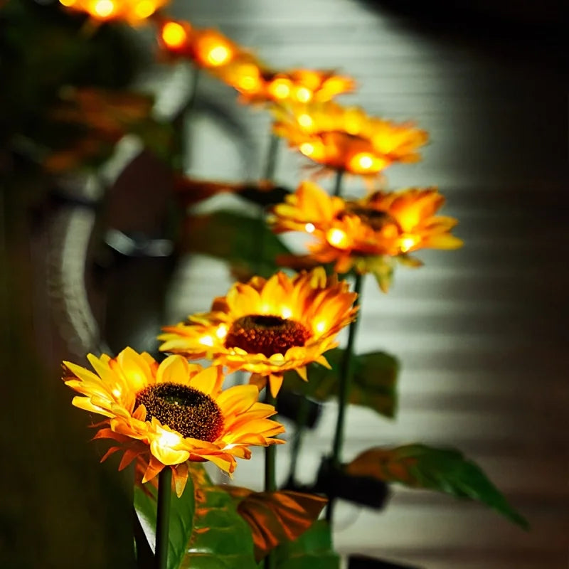 Solar Powered Sunflower LED Garden Decor for Outdoor Pathways