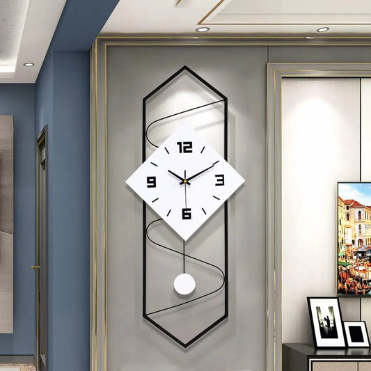 Quartz Silent Wall Clock With Pendulum for Modern Home Decor