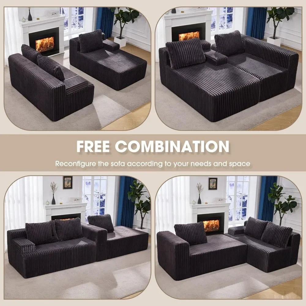 Cloud Modular L Shape Sectional Sofa With Memory Foam Chaise