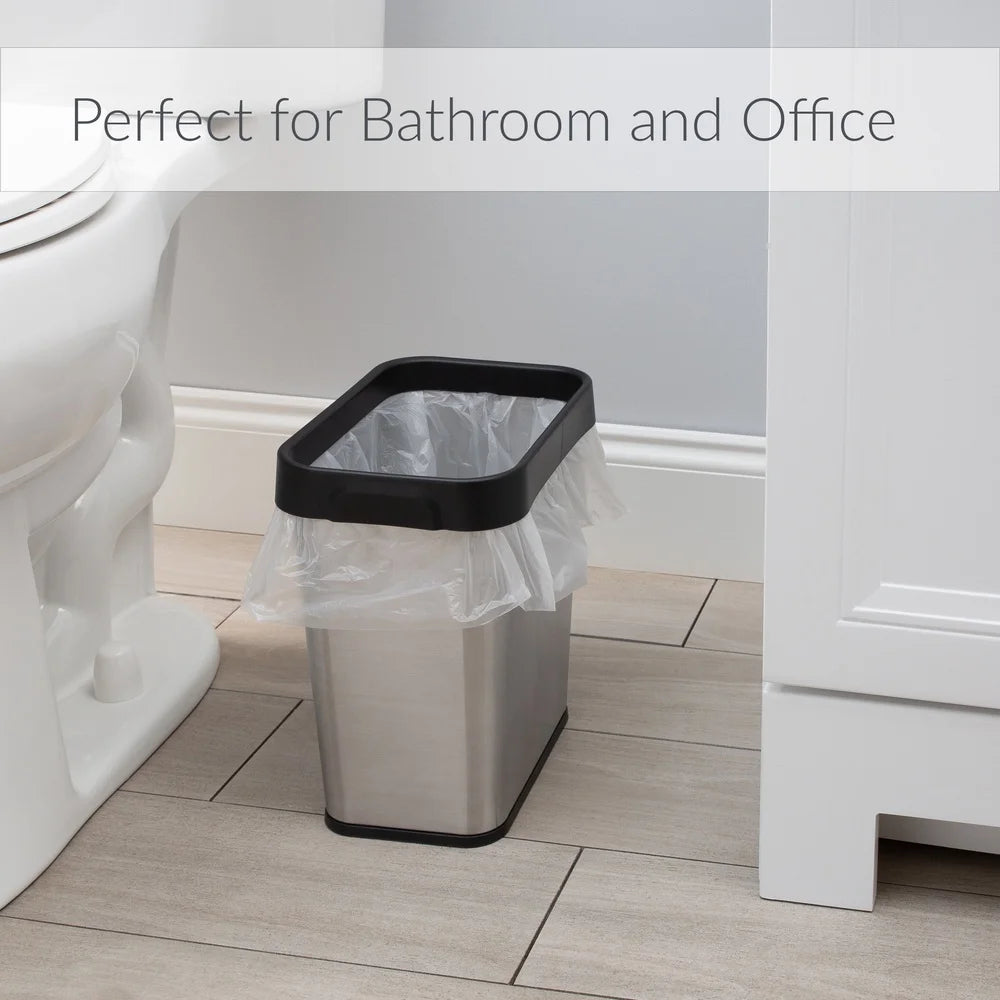NONECN Stainless Steel Trash Can Open Top Waste Bin