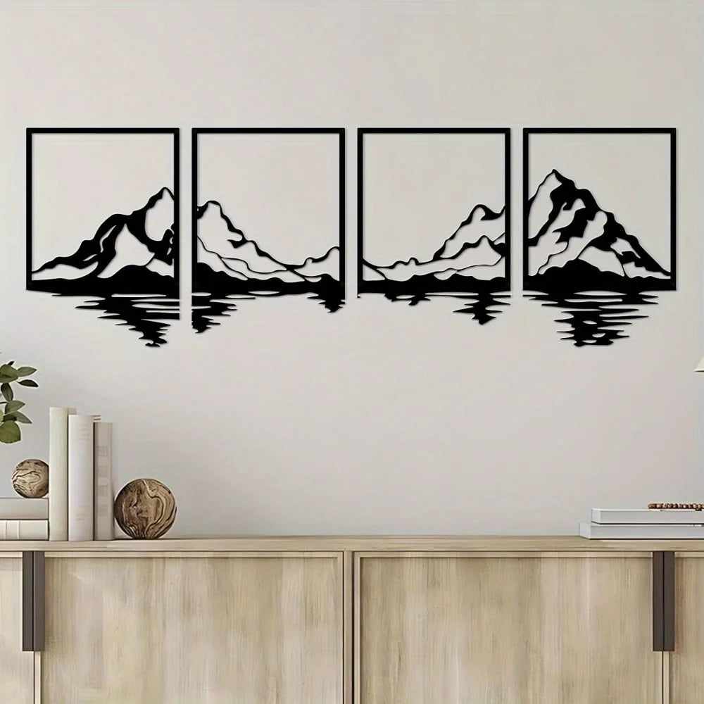 Mountain Landscape Metal Wall Art For Home Entrance