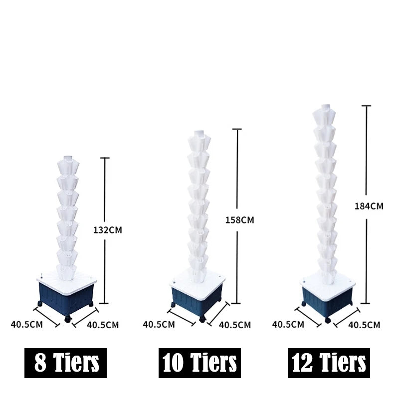 DIY Home Garden Vertical Rainfall Tower Planter Detachable Petal Shaped Deluge Planting Column Balcony Hydroponic Growing System