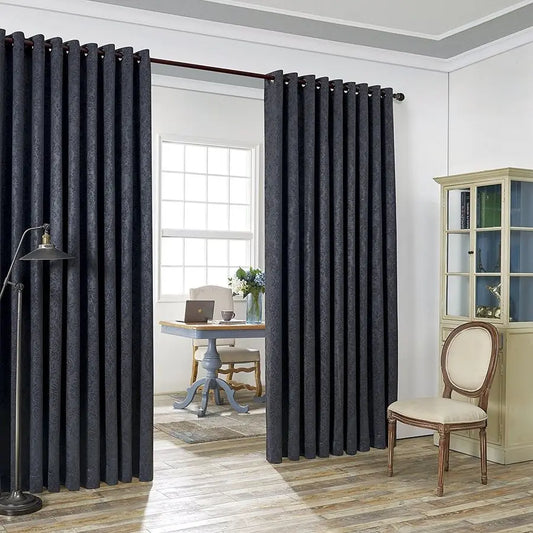 Charcoal Grey Extra Wide Curtains for Wall Partition. Sliding Hanging Room Dividers Come as Set of 2 Dividers for Bedroom or Can