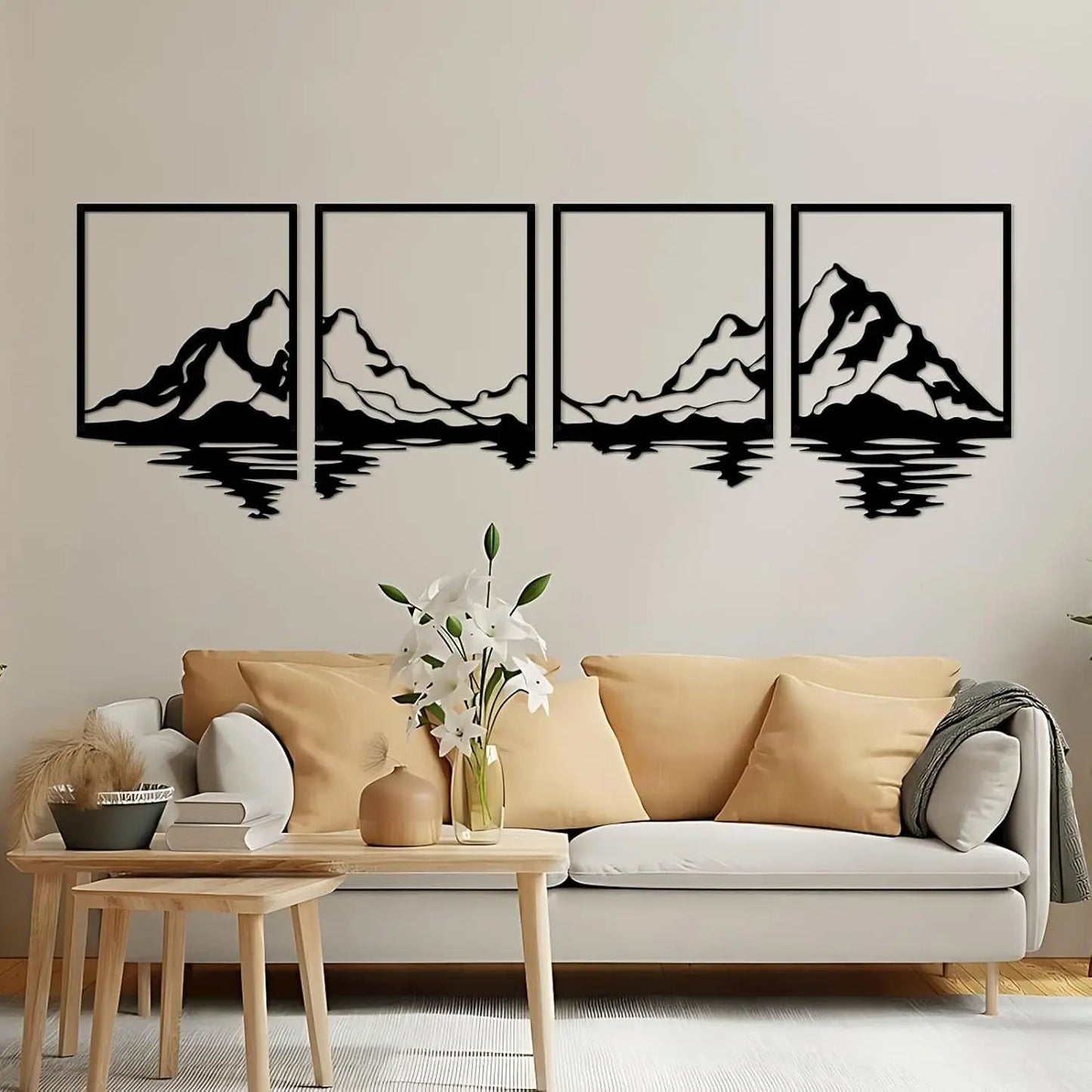 Mountain Landscape Metal Wall Art For Home Entrance
