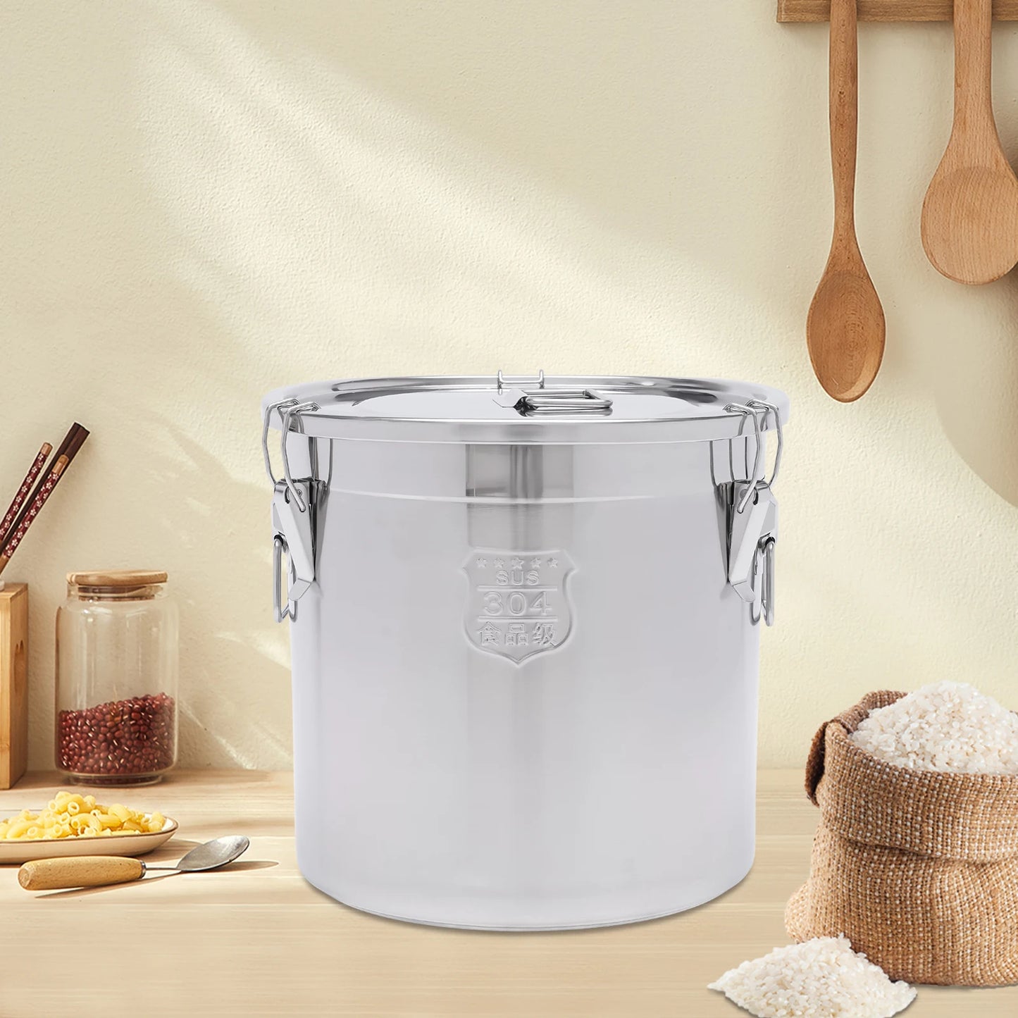 Stainless Steel Airtight Food Storage Canister With Lid