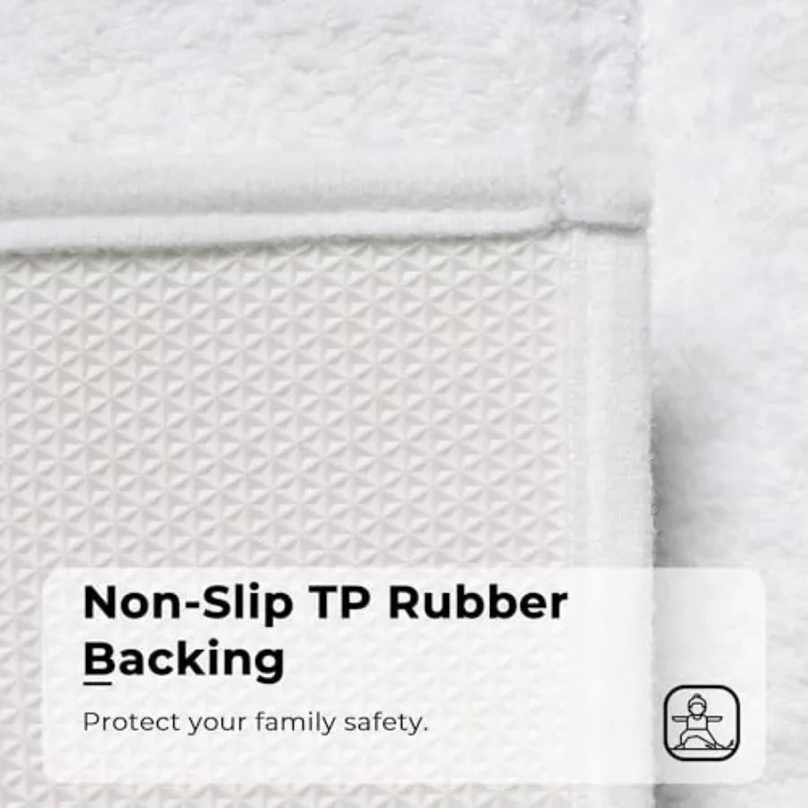 Non Slip Washable Microfiber Bath Mat, Water Absorbent Bathroom Rug