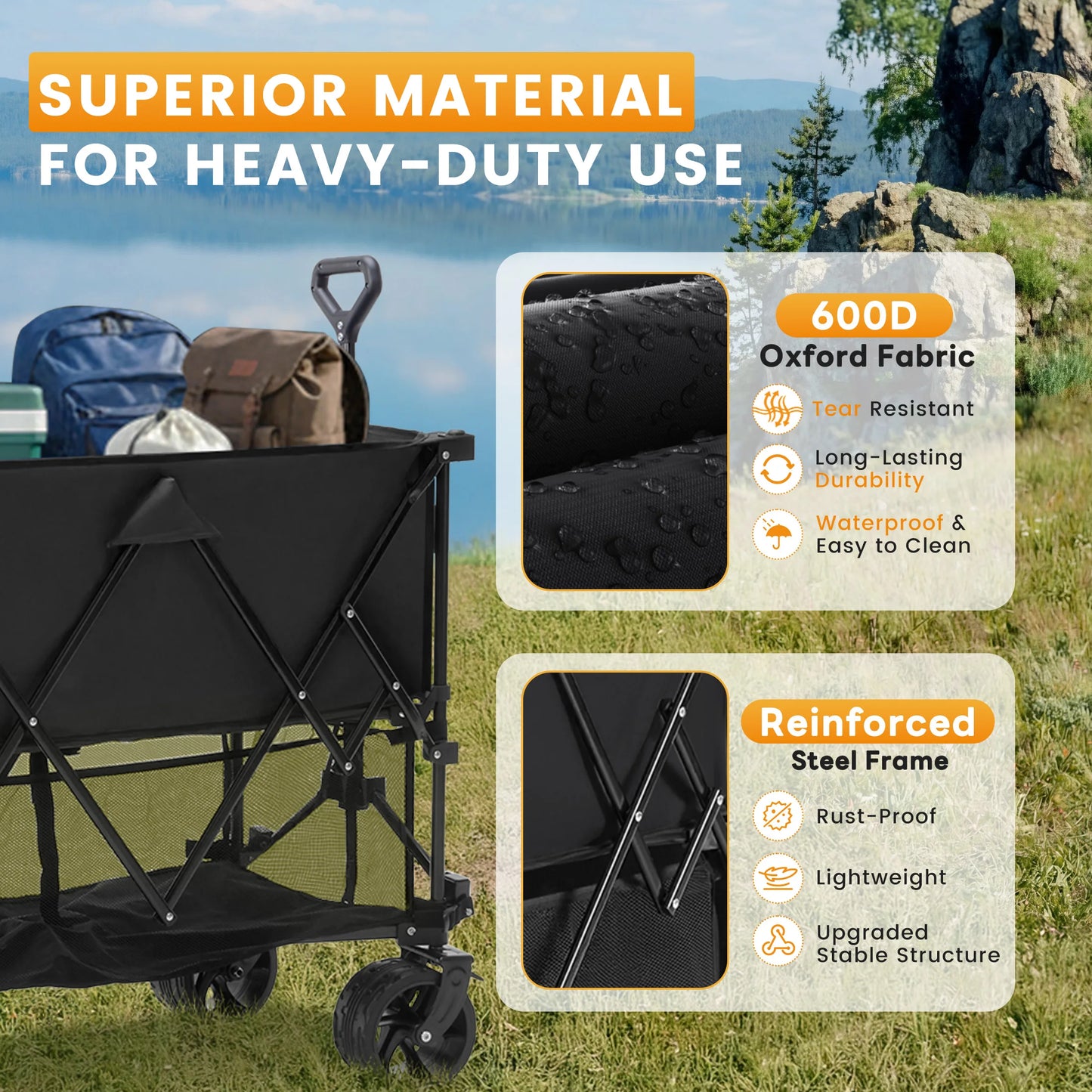 JHK Outdoor Double Decker Wagon Cart