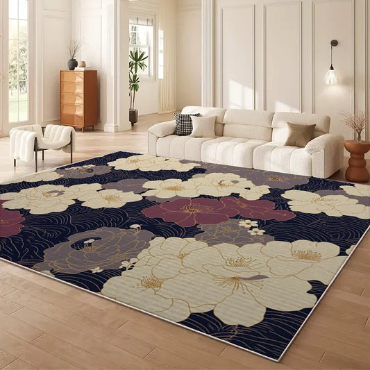 VIKAMA Persian Floral Area Rug Modern Non Slip Living Room Mat