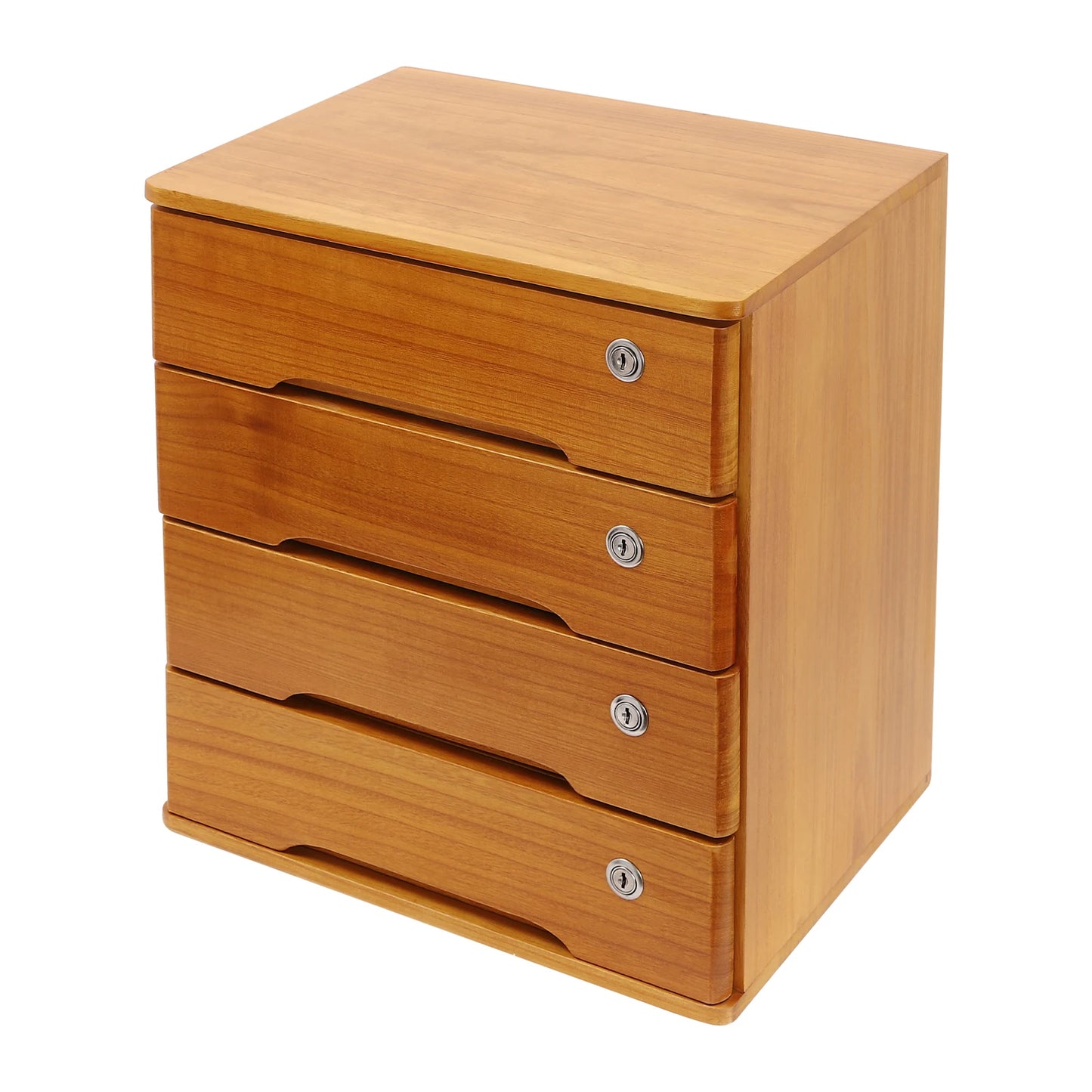 Bymaocar Wooden Desktop Storage Cabinet With Lockable Drawers