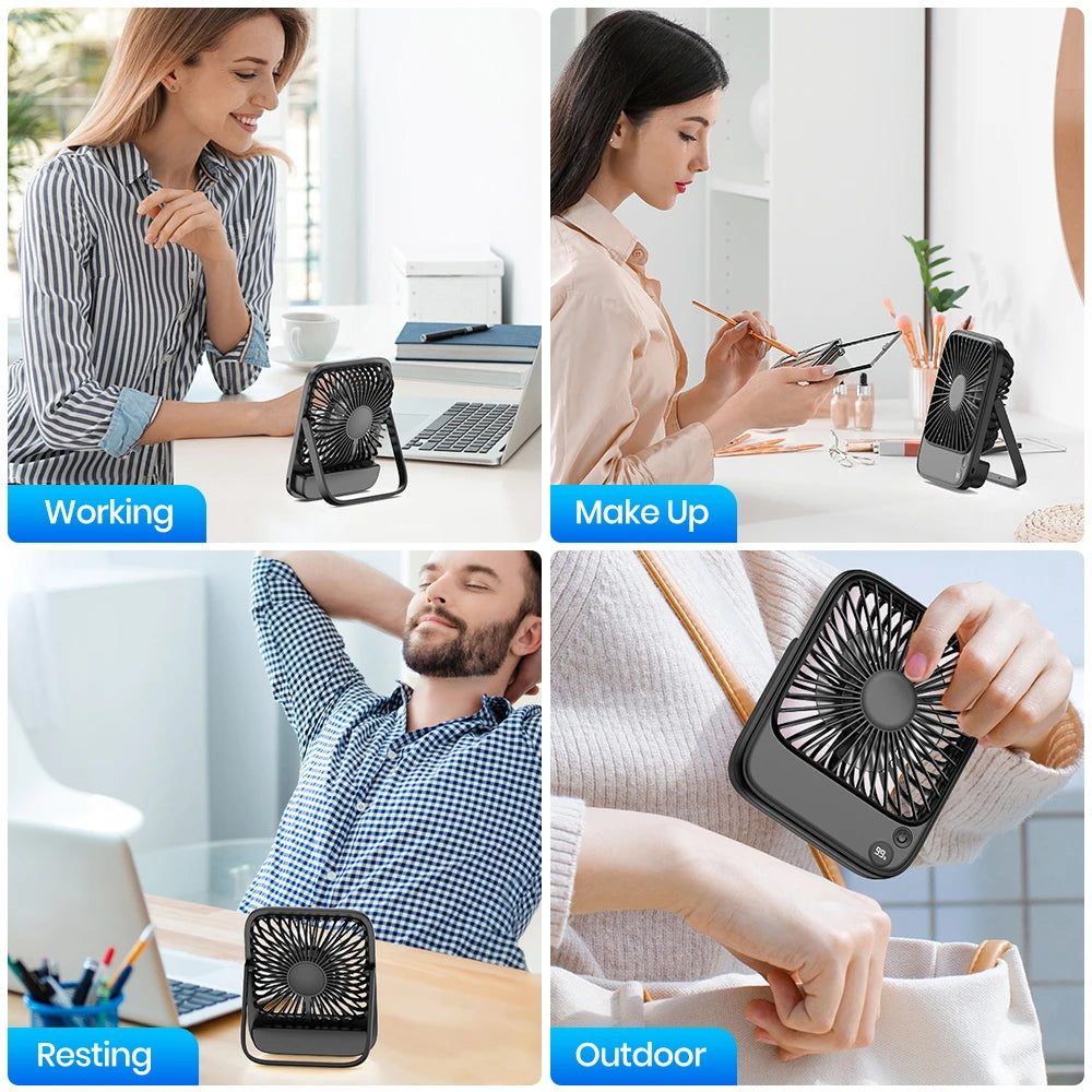TOPK Rechargeable Portable Mini Silent Desk Fan