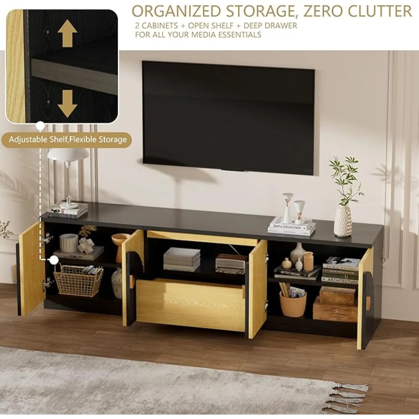 Modern TV Stand And Media Console For Living Room Entertainment