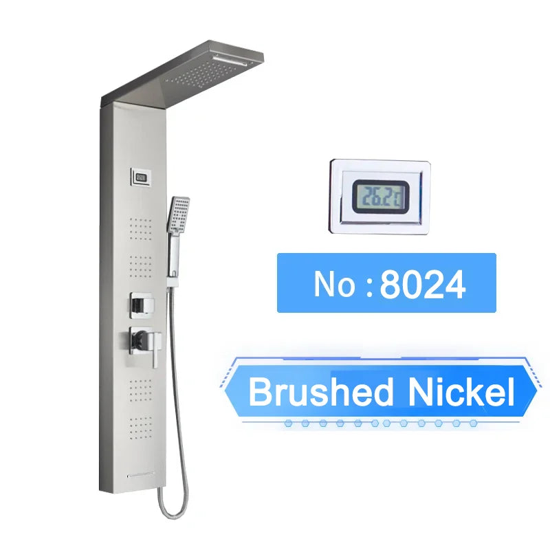 Shinesia LED Shower Panel With Waterfall Rainfall And Massage Jets