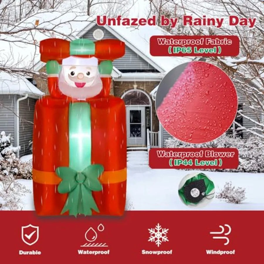 Christmas Inflatable Santa Claus Decoration With LED Lights