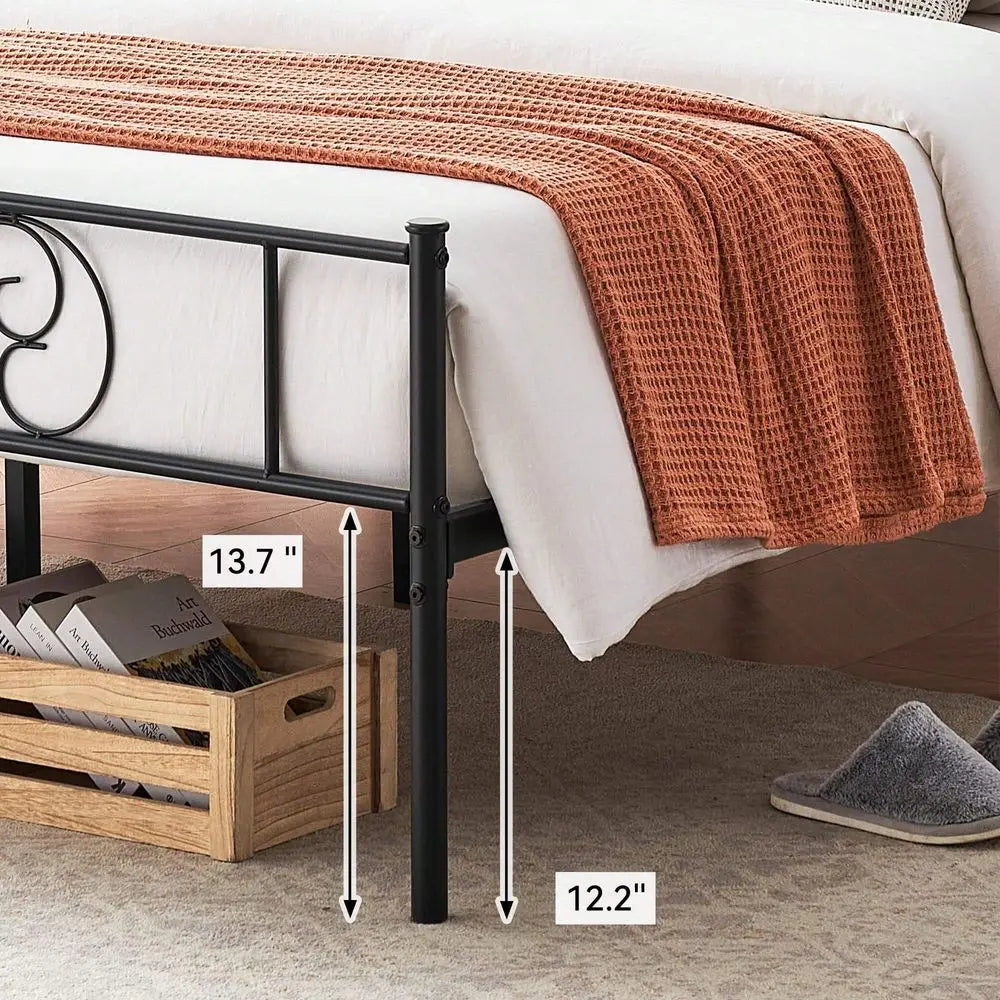 XMSJ Metal Platform Bed Frame With Headboard And Footboard