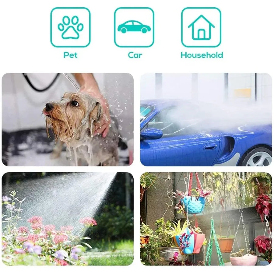 Retractable Garden Hose Reel Convenient 50 FT Portable Hose with 6Function Spray Nozzle for Versatile Watering Cleaning Washing