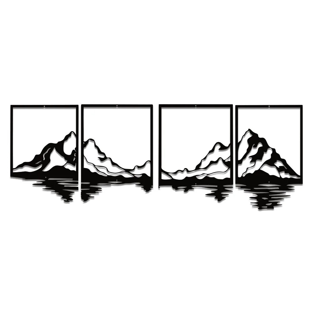 Mountain Landscape Metal Wall Art For Home Entrance
