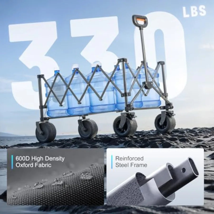YAO HUI HUANG Electric Collapsible Folding Wagon With All Terrain Brakes