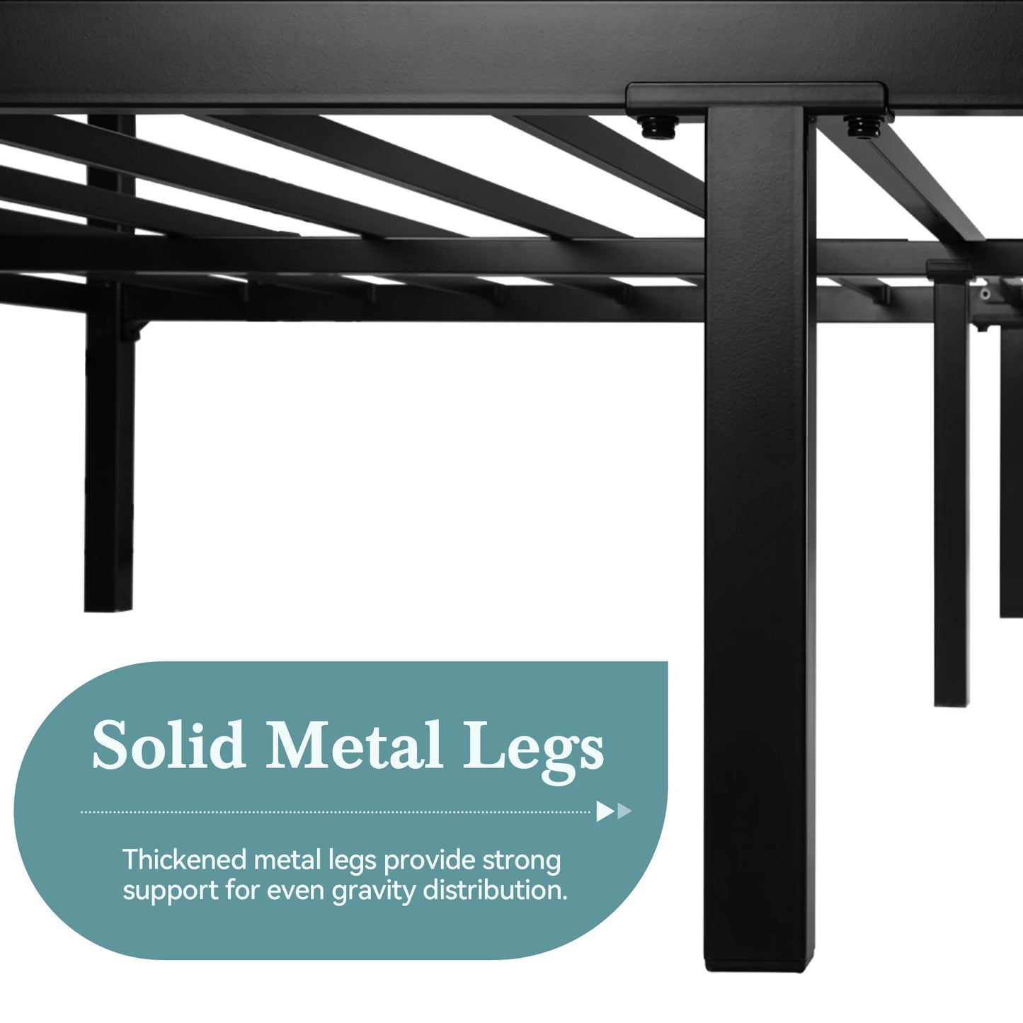 HOOMICH Canopy Bed Frame With Enhanced 3-Metal Crossbars