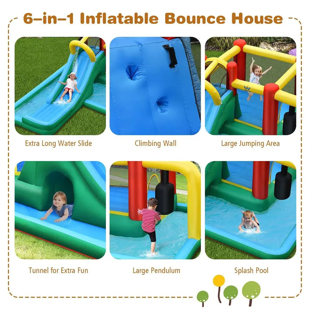 YTYIN Inflatable Water Slide Park Wet Dry Combo Bounce House
