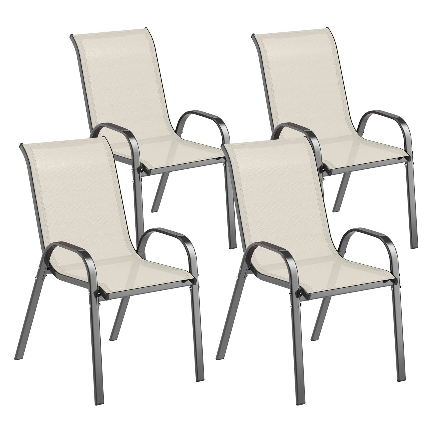 Durable Stackable Outdoor Patio Dining Chairs Set Of 4