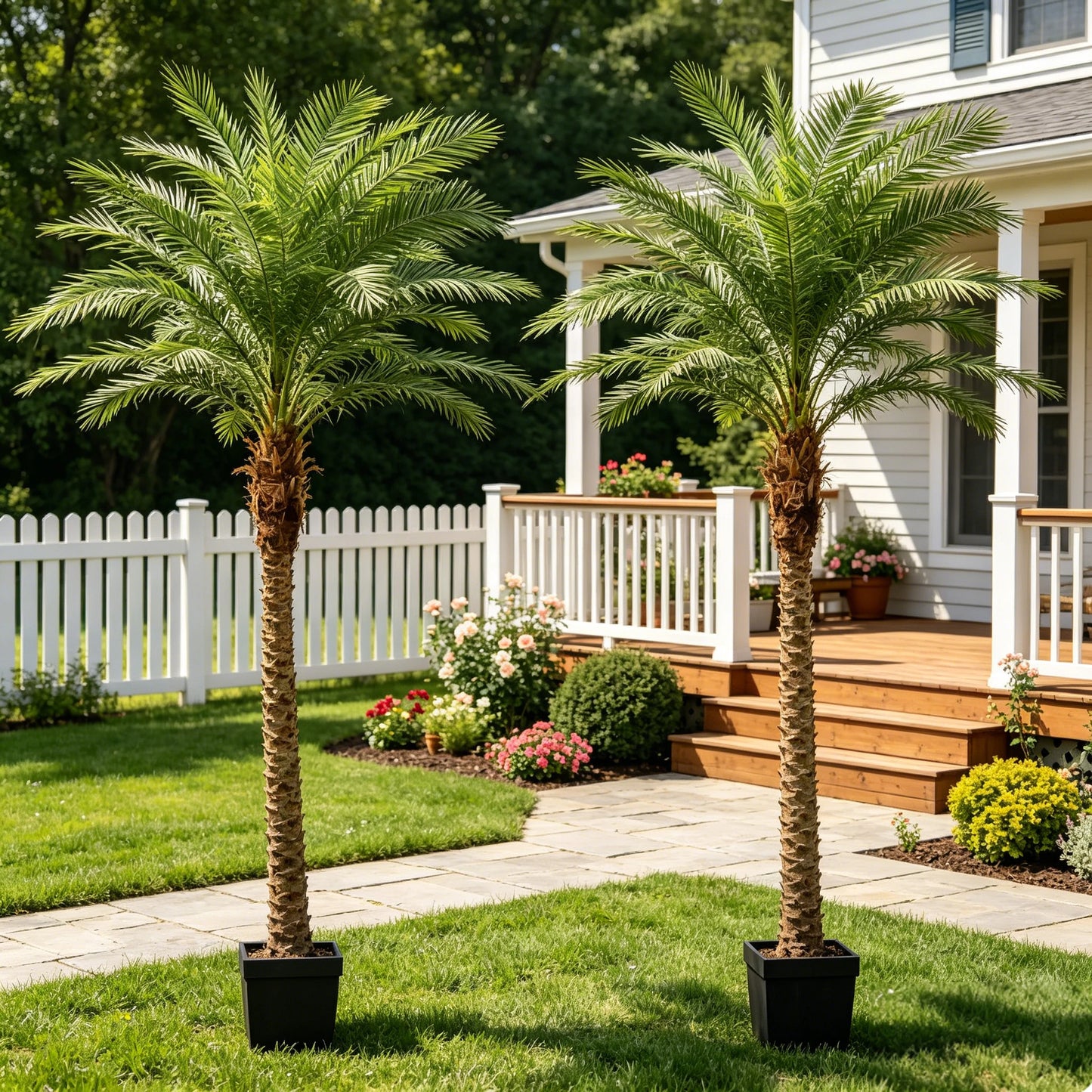 Faux Golden Cane Palm Tree Indoor Outdoor Decorative Plant