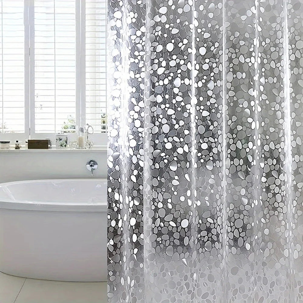 Pebble Pattern Shower Curtain Liner With Magnets Heavy Duty PEVA