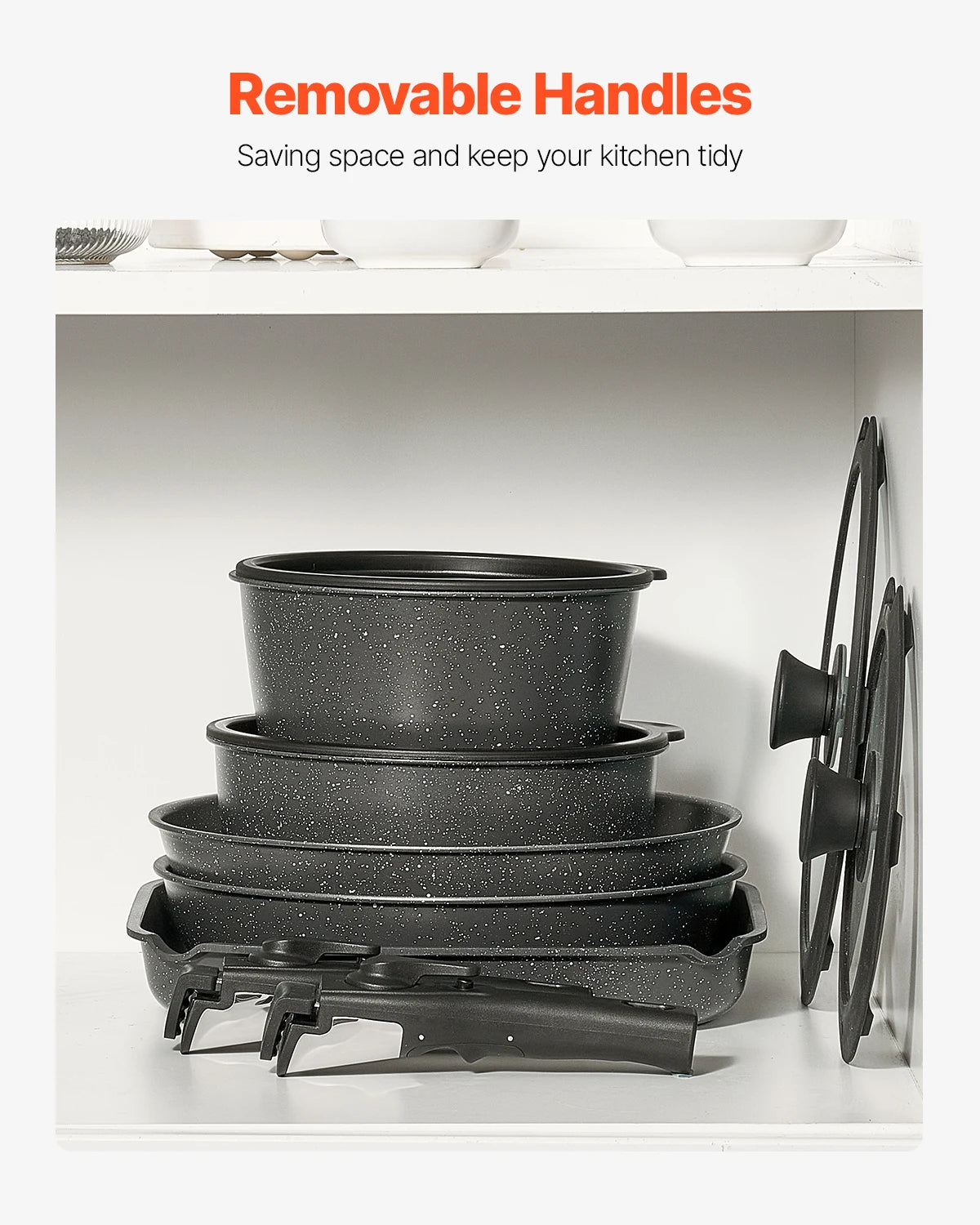 SucceBuy Nonstick Granite Cookware Set For Induction Pots And Pans