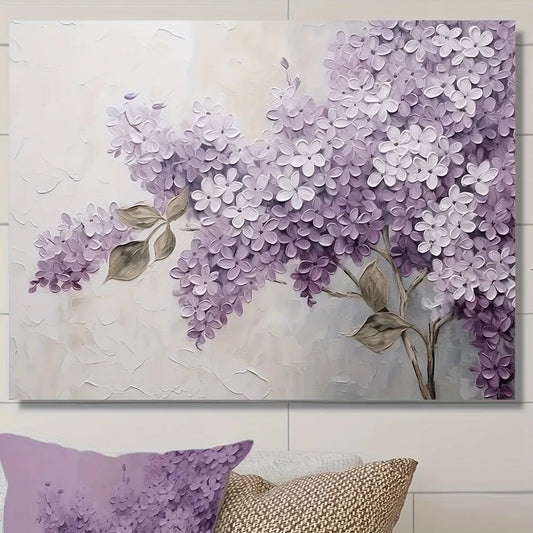 Clove Floral Canvas Wall Art in Pine Frame Landscape Decor