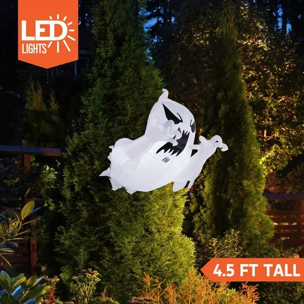Halloween Flying Ghost Window Breakout Inflatable With LED Lights