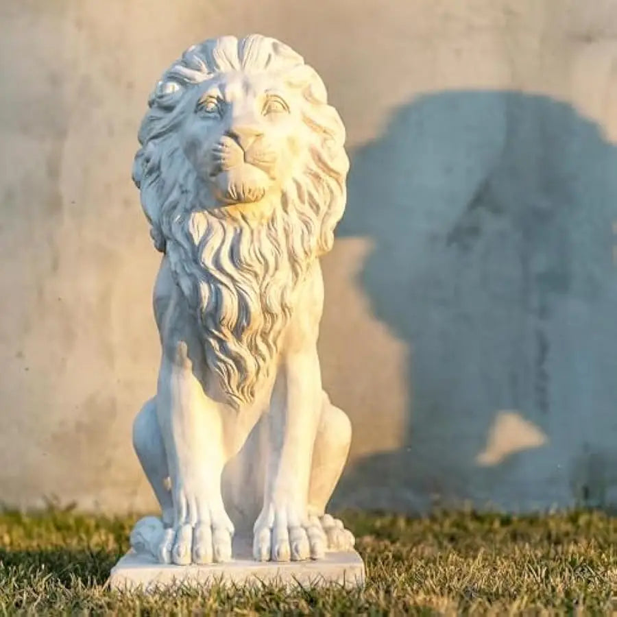 Garden Lion Statue Outdoor Decor Magnesium Oxide Stone Composite Sculpture