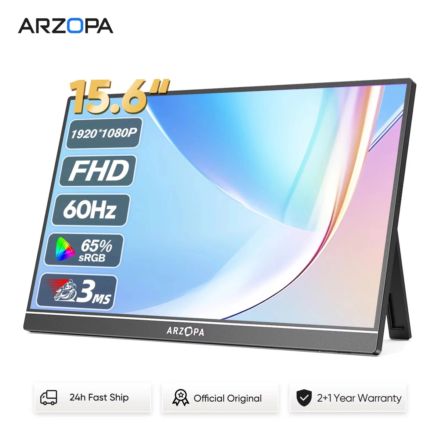 Arzopa Portable Monitor FHD USB-C Mini HDMI Laptop PC Switch