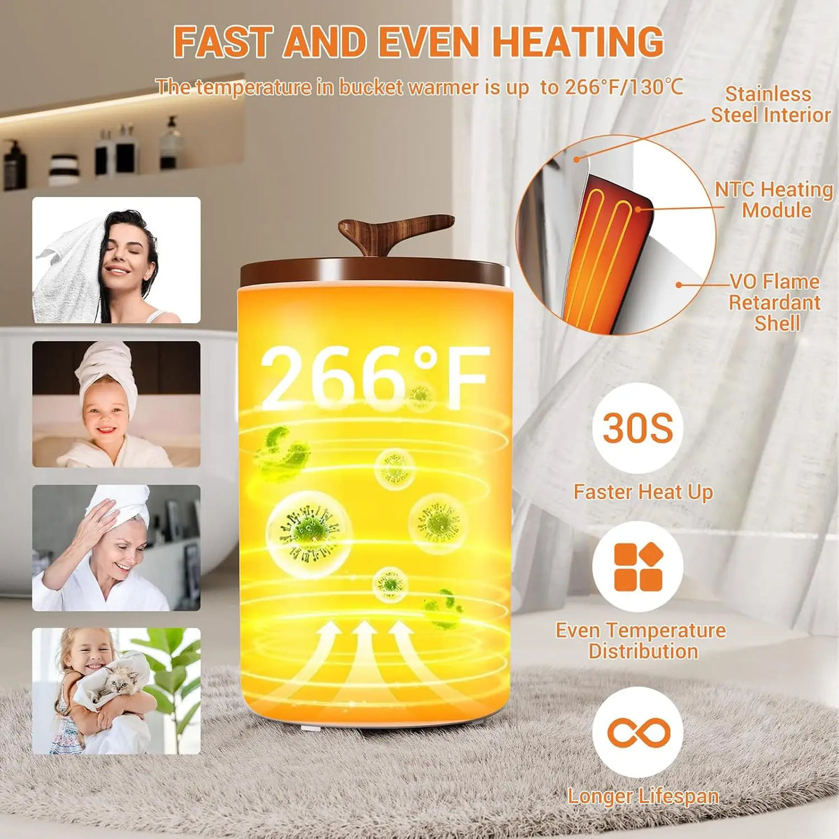 TWISTER CK Electric Towel Warmer With Drying Mode And Auto Shutoff