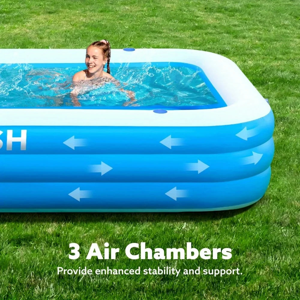 JOYFY Inflatable Family Pool With UV Protection For Backyard Fun